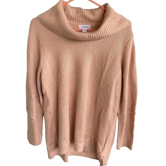 Calvin Klein Sweaters - 🆕 Calvin Klein Womens Cowl Pullover Sweater Size XL Blush